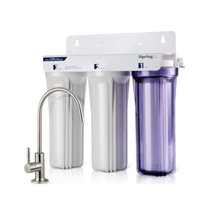 ISPRING 3-Stage Under Sink High Capacity Tankless Drinking Water Filtration System