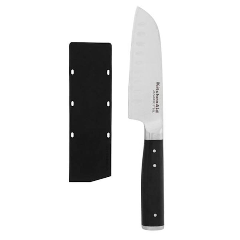 Kitchenaid Black Handle Gourmet Forged Santoku Knife, 5″