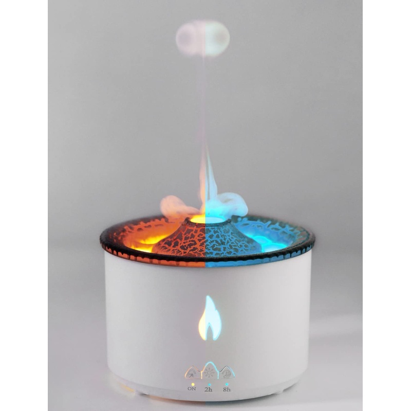 SEAAN Volcano Humidifier Jellyfish Mist Humidifier for Bedroom Pulsating/Continuous Modes Dual Night Light Color with Remote Control 360ml 360ML Pro