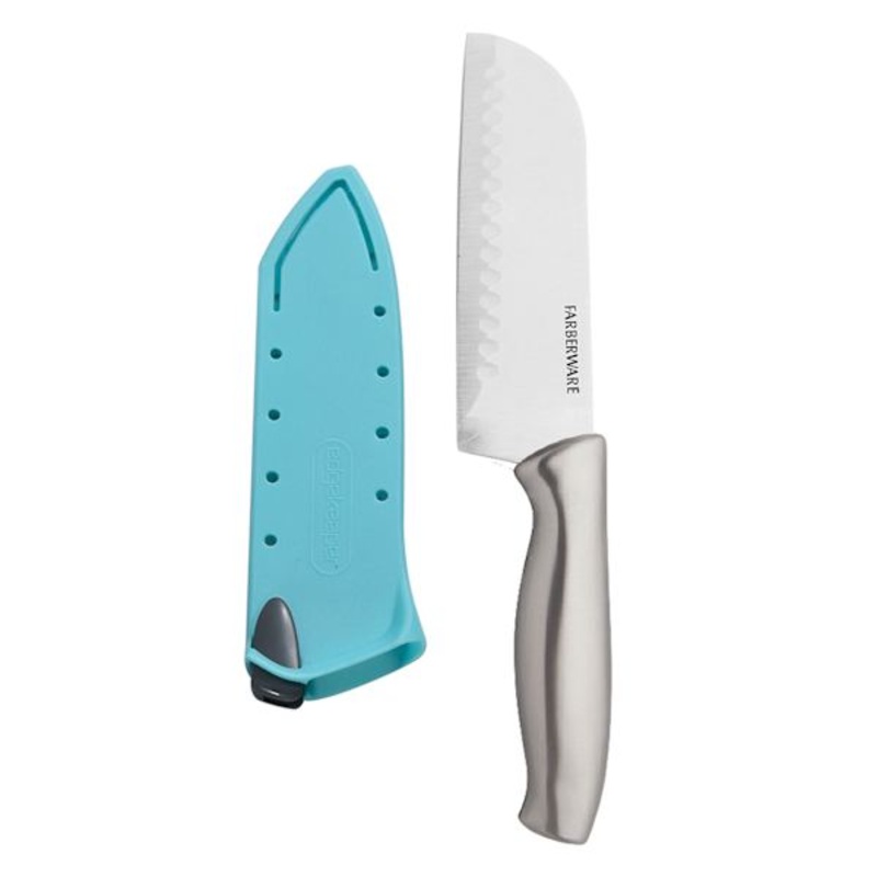 Stamped Stainless Steel Edgekeeper Santoku Knife, 5″