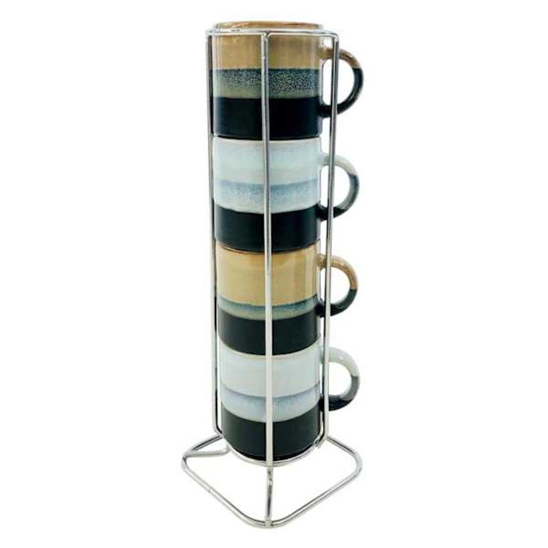 Stacked Espresso Mugs, 3oz