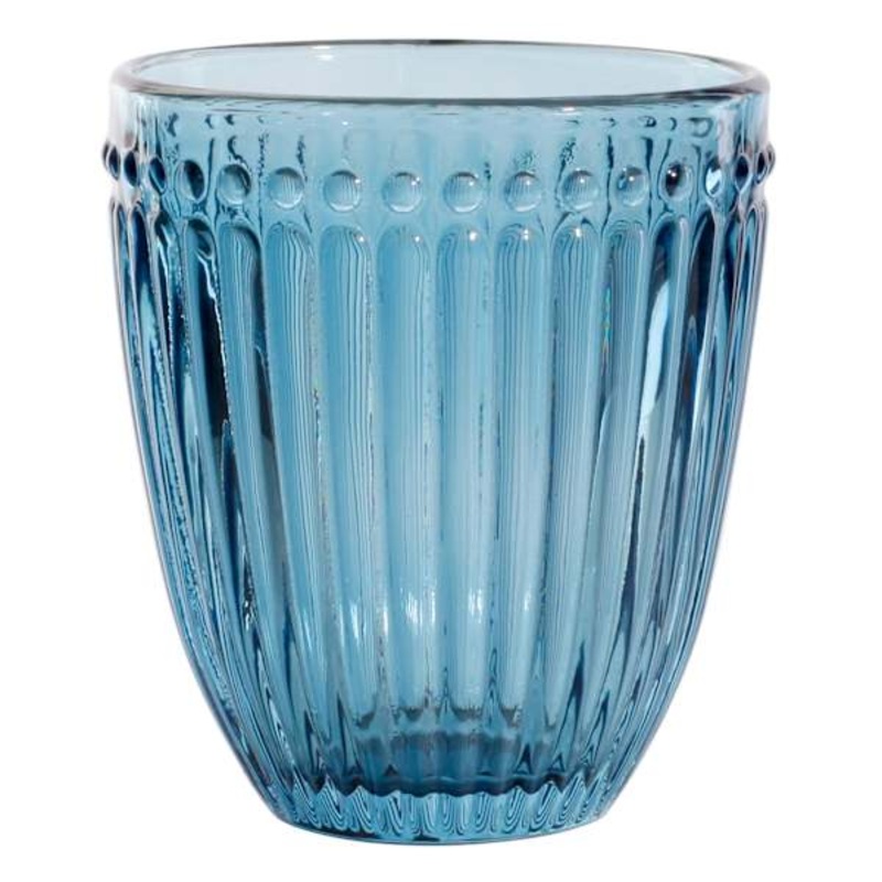 Blue Beaded Double Old Fashioned Glass, 10.5oz