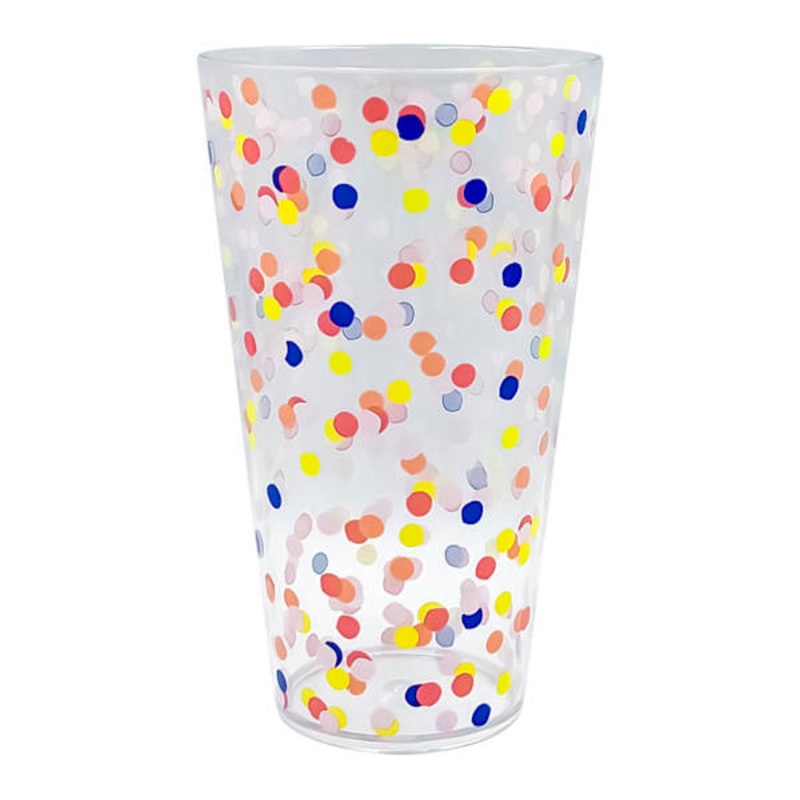 Clear Confetti Acrylic Highball Glass, 12oz