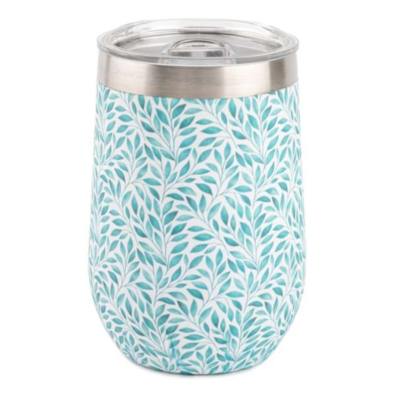 Leaves Print Wine Tumbler, 14oz