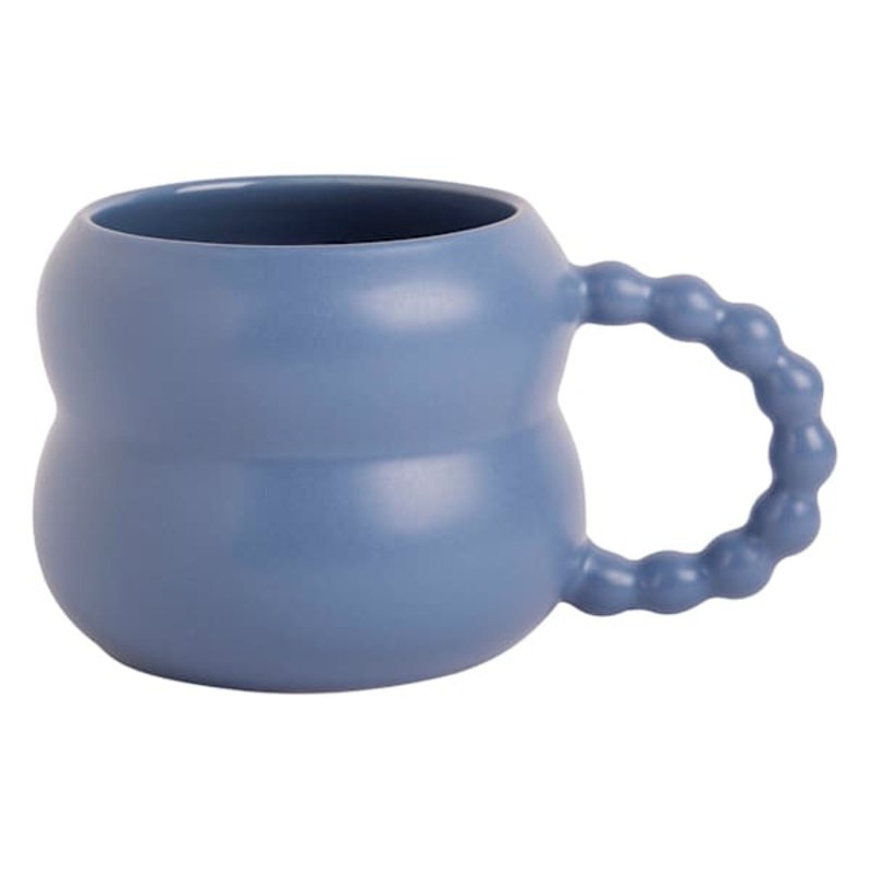 Matte Cyan Blue Bubble Mug, 15oz