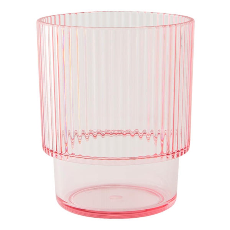 Pink Double Old Fashioned Glass, 14oz