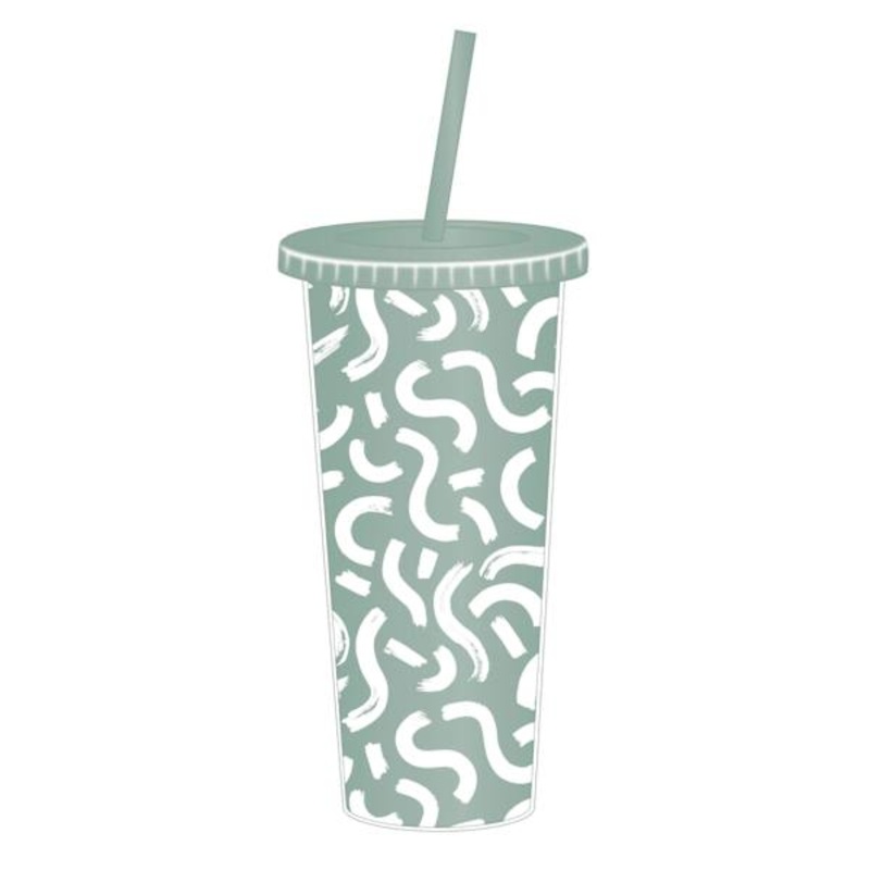 Seafoam Printed Tumbler with Straw, 22oz