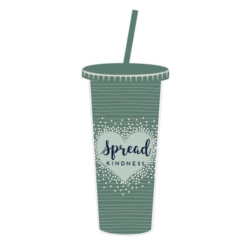 Seafoam Spread Kindness Tumbler with Straw, 22oz