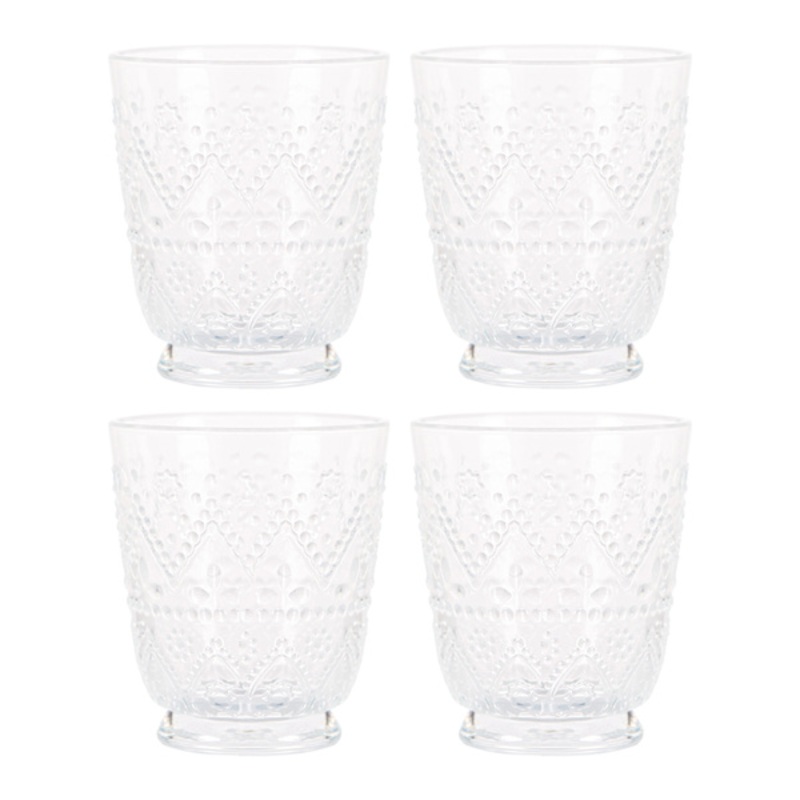 Set of 4 Aria Clear Double Old Fashioned Glasses, 11.5oz