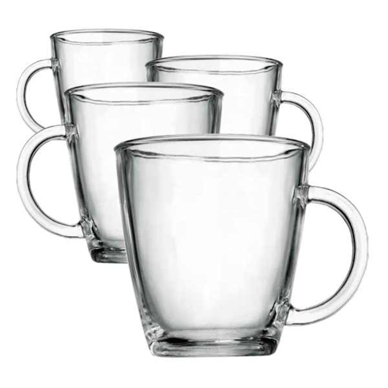Set of 4 Barista Coffee Mugs, 12oz