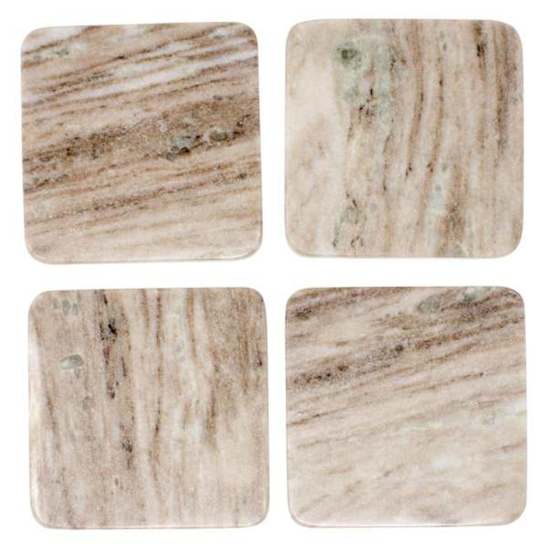 Set of 4 Brown Galaxy Round Edge Coasters