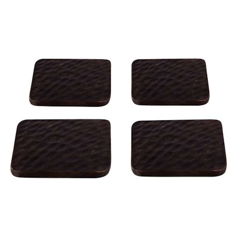 Set of 4 Hammered Wood Coasters