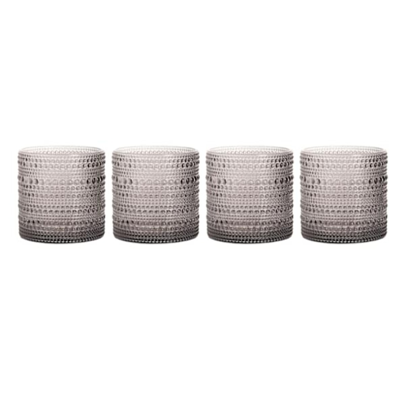Set of 4 Spectra Smoke Grey Double Old Fashioned Glasses, 13oz