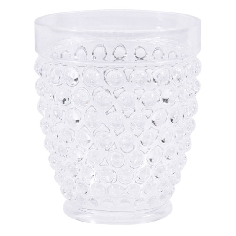 Clear Nob Patterned Acrylic Double Old Fashioned Glass