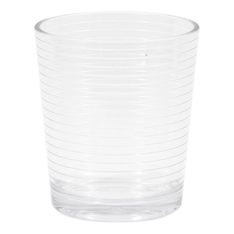 Clear Striped Acrylic Double Old Fashioned Glass