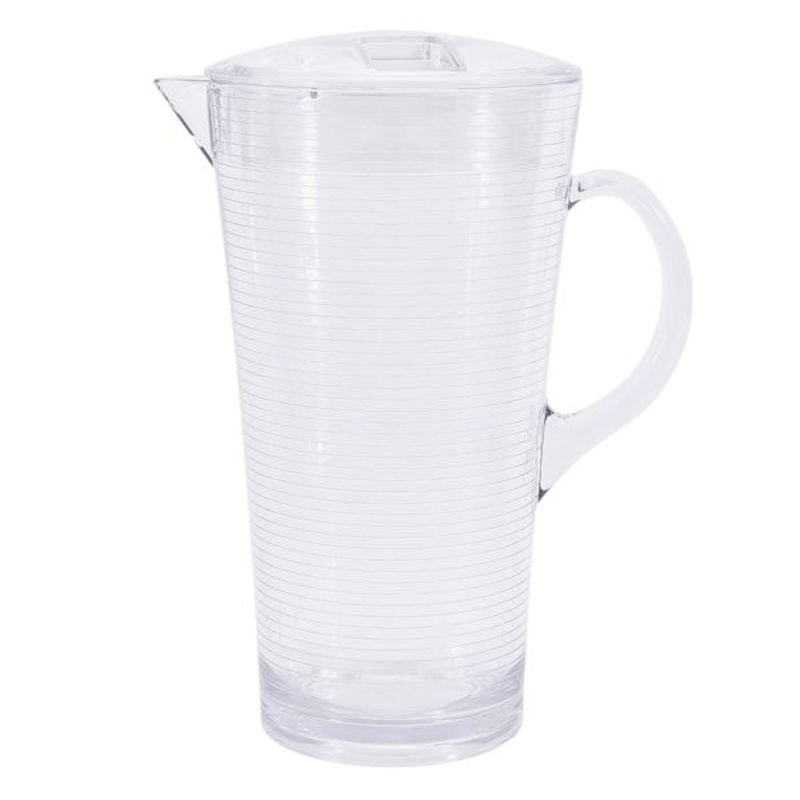 Clear Striped Acrylic Pitcher & Lid, 2qt