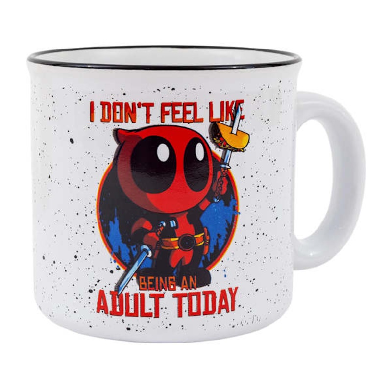 Deadpool Don’t Feel Like An Adult Ceramic Camper Mug, 20oz