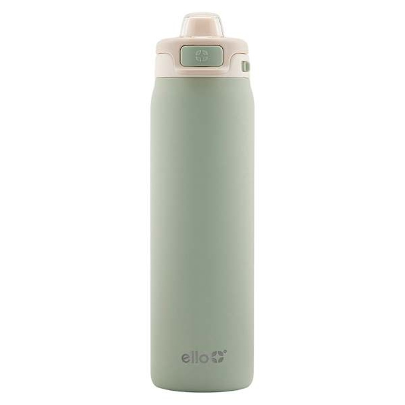 Ello Pop & Fill Pistachio Stainless Steel Water Bottle, 22oz