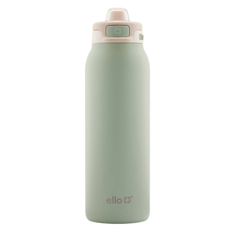 Ello Pop & Fill Pistachio Stainless Steel Water Bottle, 32oz