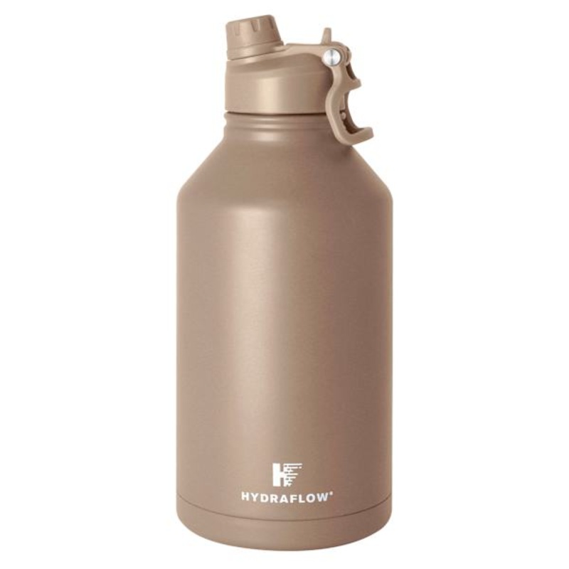 Hydraflow Clay Steel Crusader Bottle with Dual Lid, 64oz