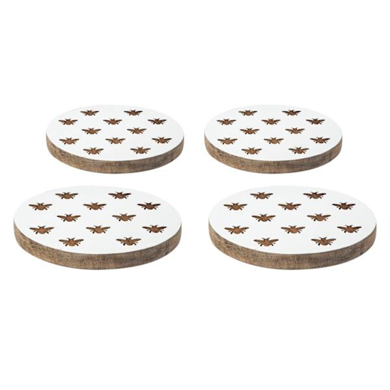 Set of 4 Bee Printed Coasters