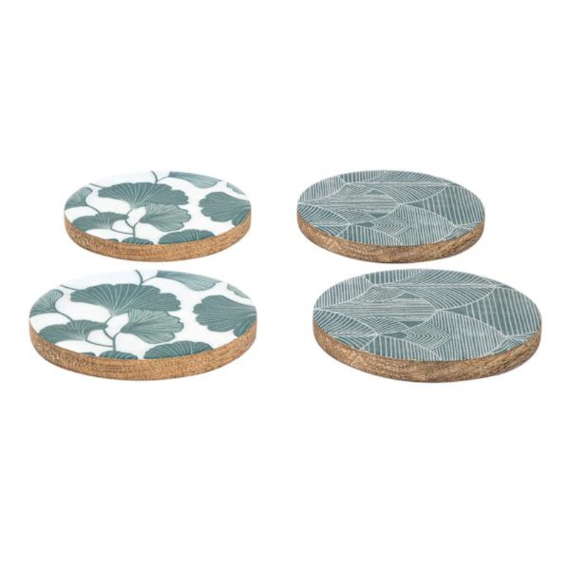 Set of 4 Round Printed Coasters