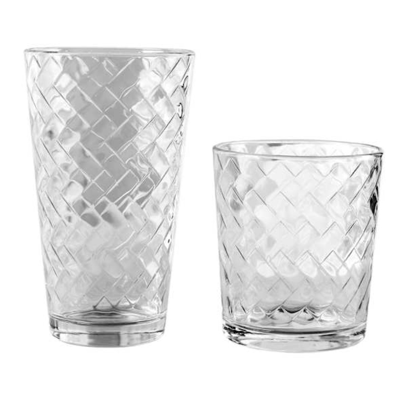 16-Piece Chevron Embossed Cooler & Double Old Fashioned Glass Set