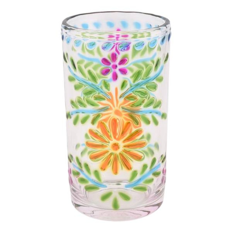 Acrylic Multicolor Embossed Clear Highball Glass