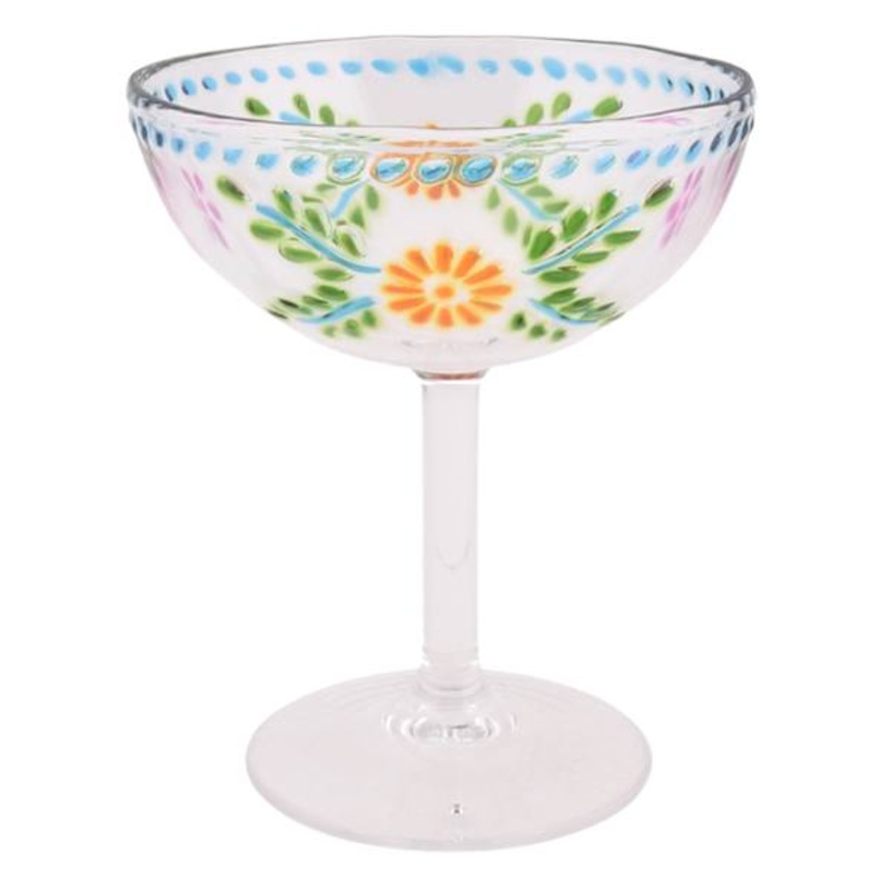 Acrylic Multicolor Embossed Clear Margarita Glass