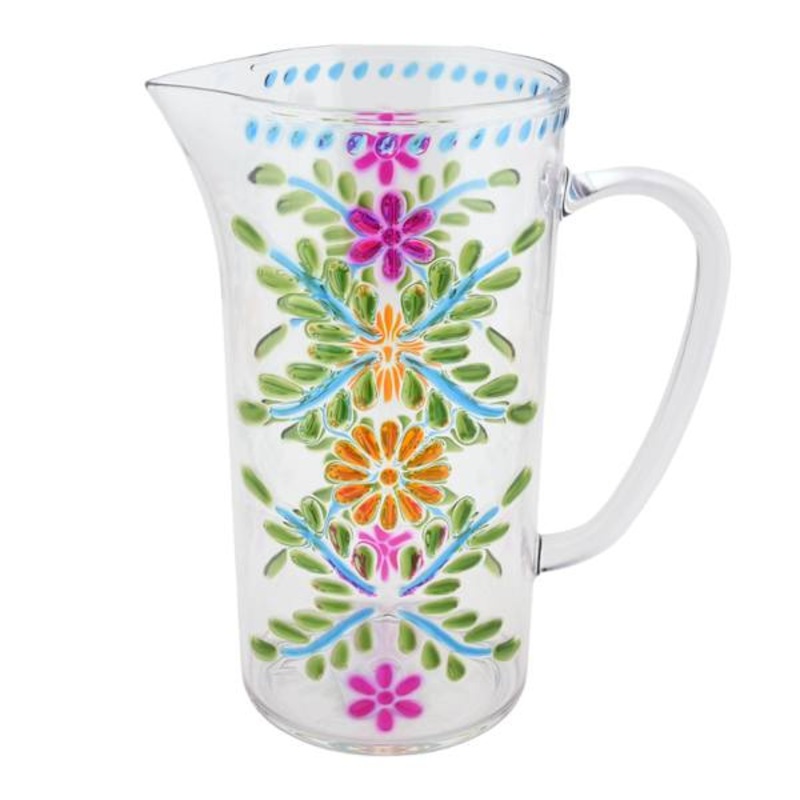 Acrylic Multicolor Embossed Clear Pitcher
