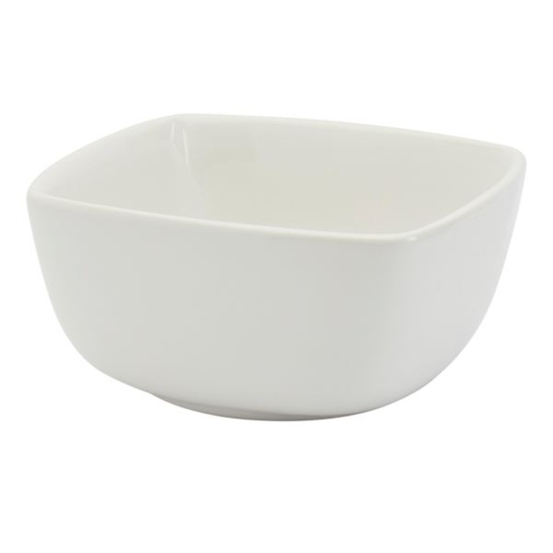 Square White Ceramic Cereal Bowl, 6″