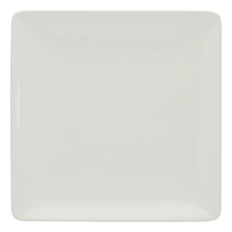 Square White Ceramic Dinner Plate, 11.4″