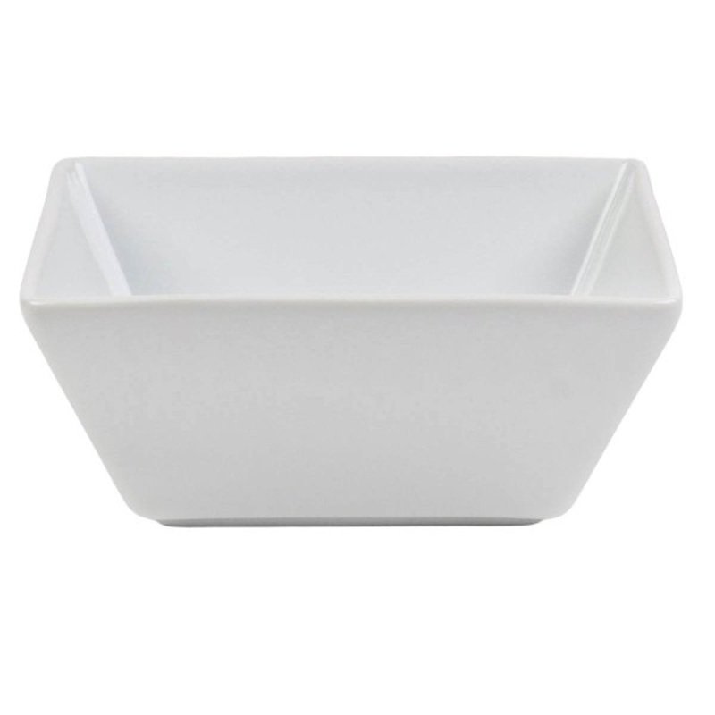 Super White Porcelain Hard Square Cereal Bowl, 6.5″