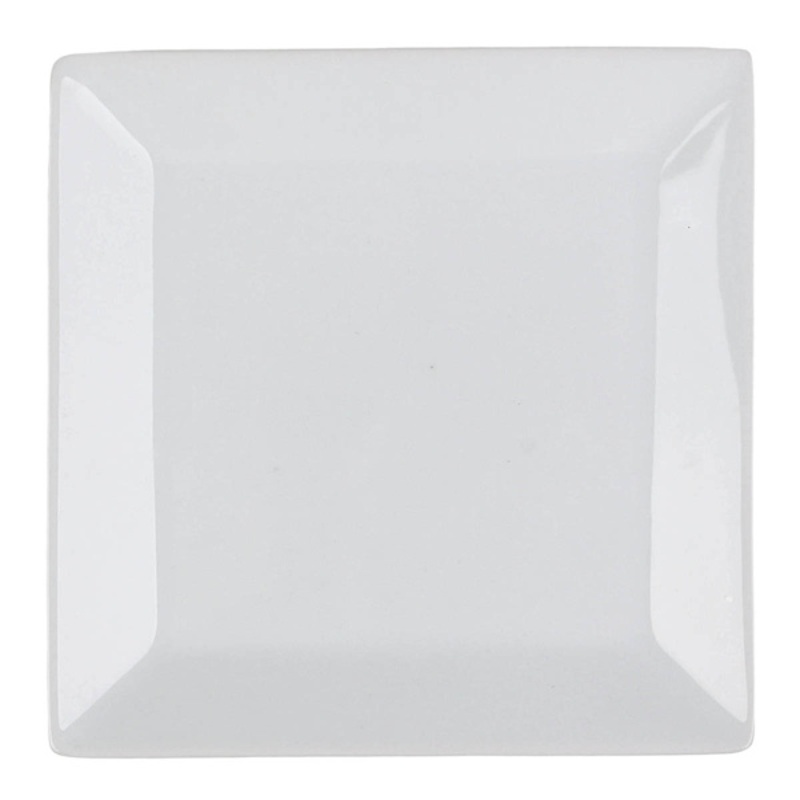 Super White Porcelain Hard Square Salad Plate, 7.5″