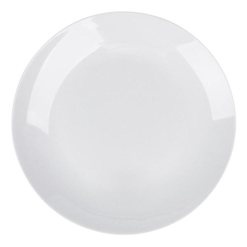 White Porcelain Coupe Dinner Plate, 10.5″