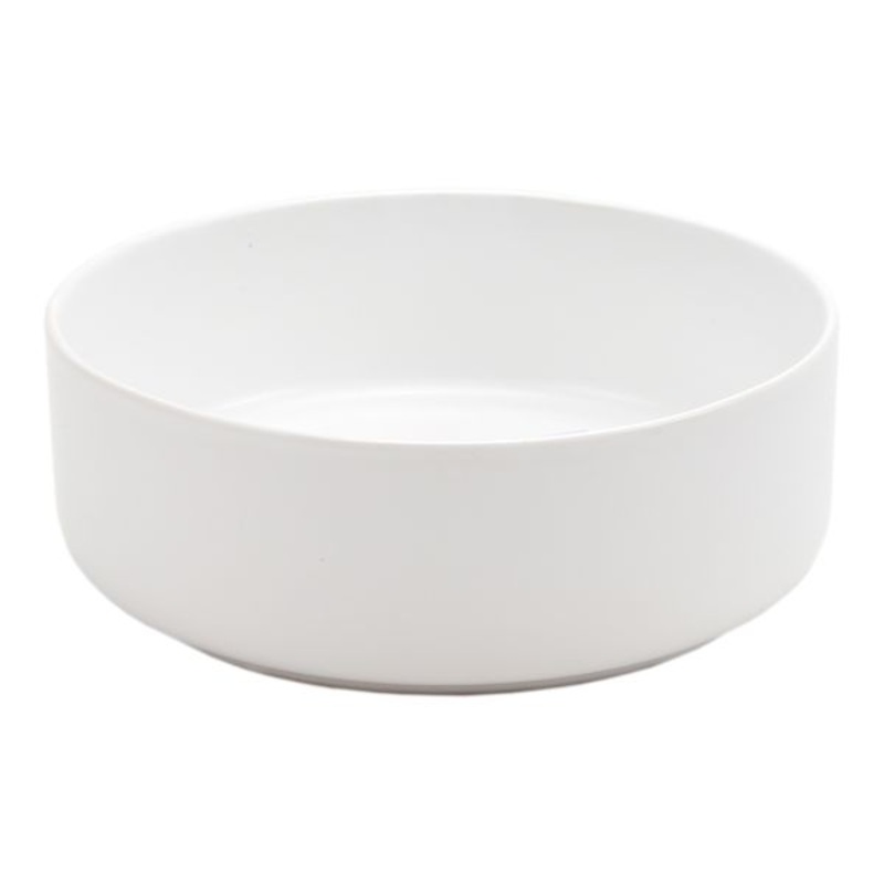 White Stoneware Dinner Bowl