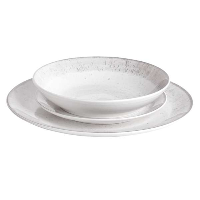 12-Piece Grey Porcelain Dinnerware Set