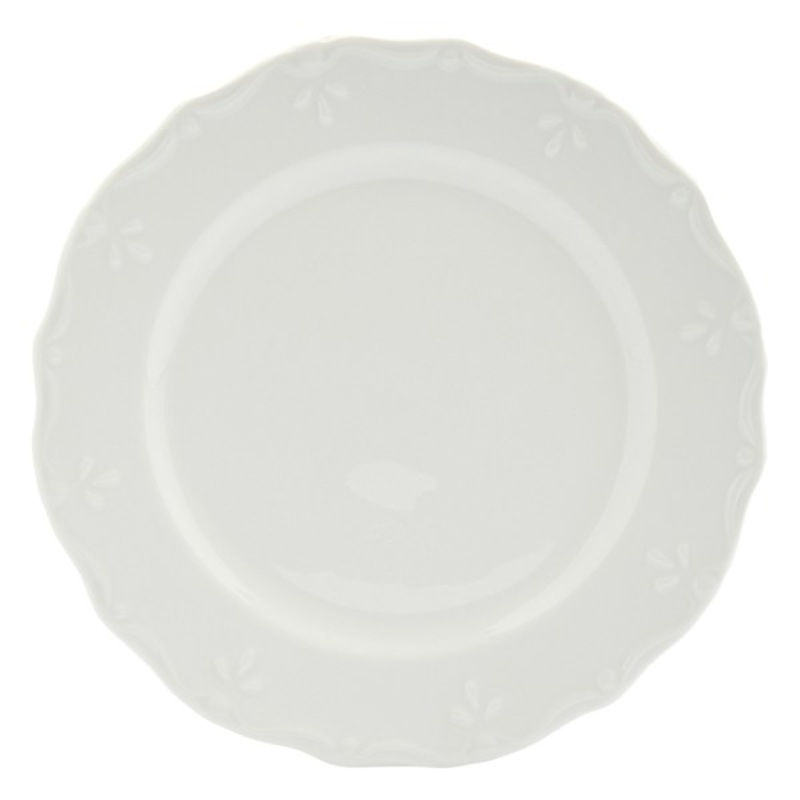 12-Piece Scalloped Dinner Set, White