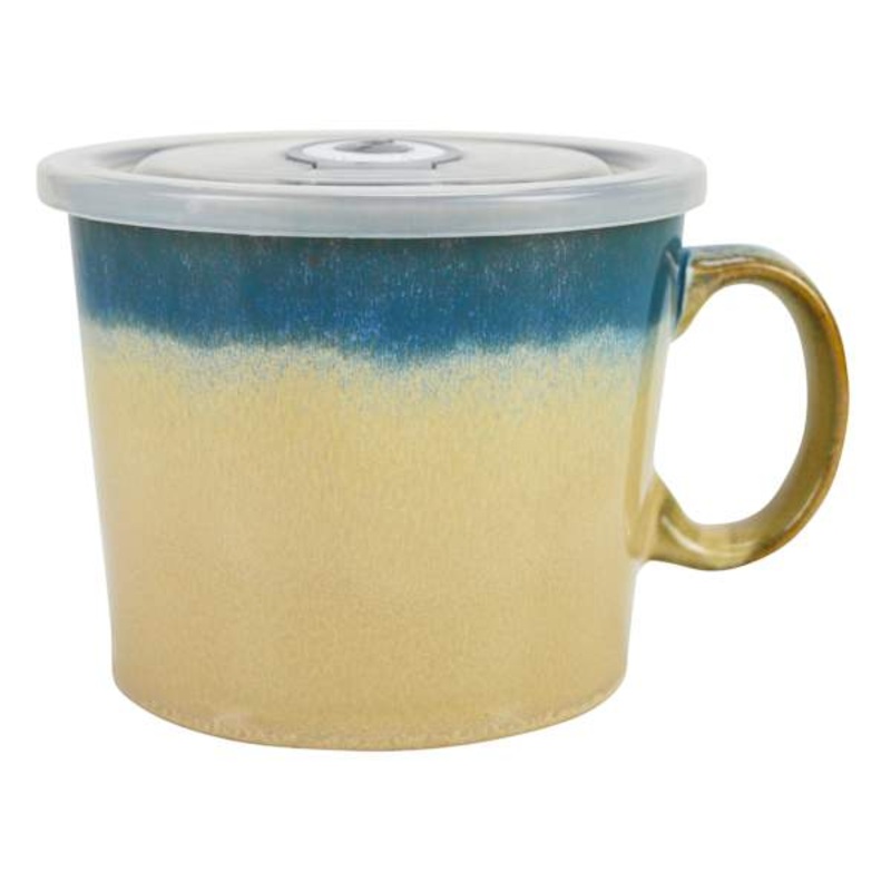Blue & Tan Souper Mug, 24oz