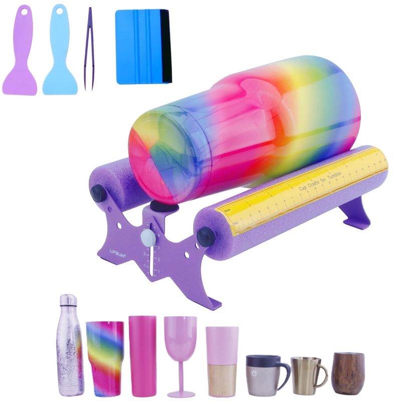 Cup Cradle for Tumbler  Foam Cup Holder with Measurements  Hand Free Cup Caddy Cuptisserie Storage Accessory Base Applying Ornament Vinyl Decal to Tumblers  Glass  Cups  Bottles Purple