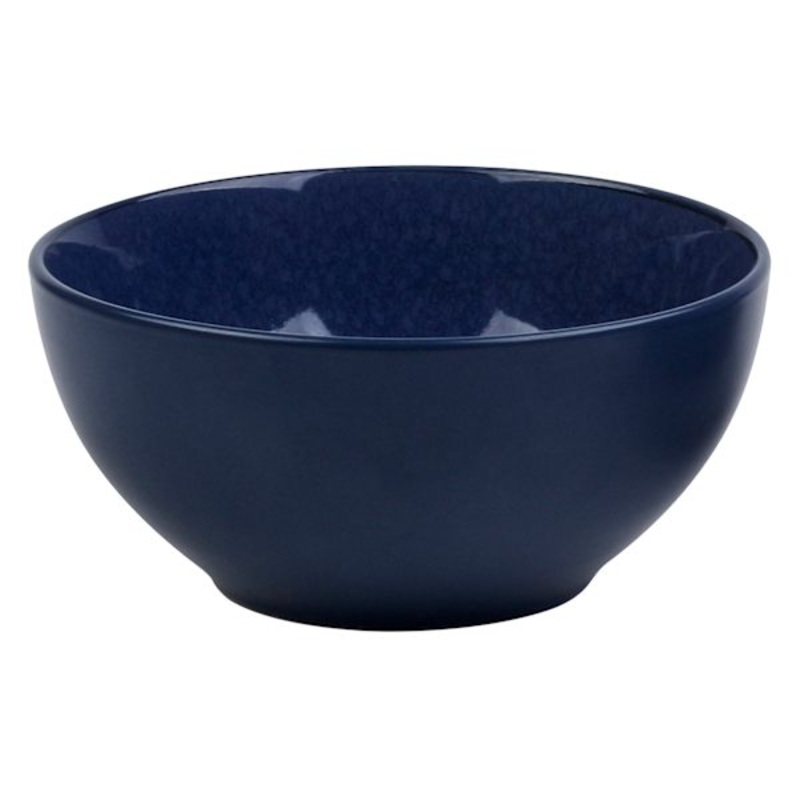 Dark Blue Reactive Glazed Stoneware Cereal Bowl, 6″