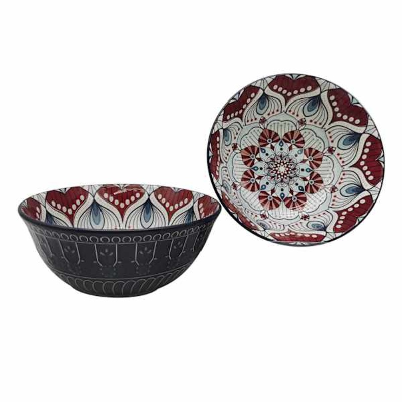 Found & Fable Blue Kaleidoscope Cereal Bowl, 8″