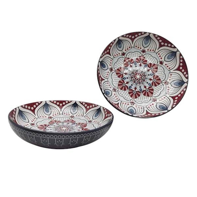 Found & Fable Blue Kaleidoscope Dinner Bowl, 8.2″