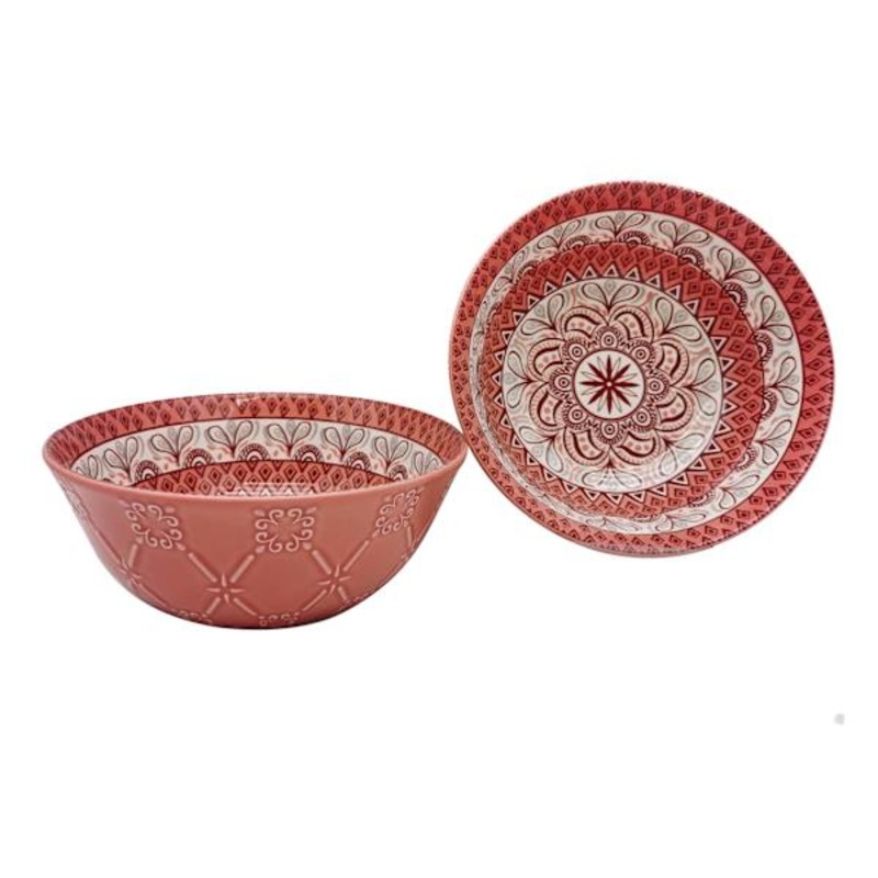Found & Fable Coral Kaleidoscope Cereal Bowl, 8″