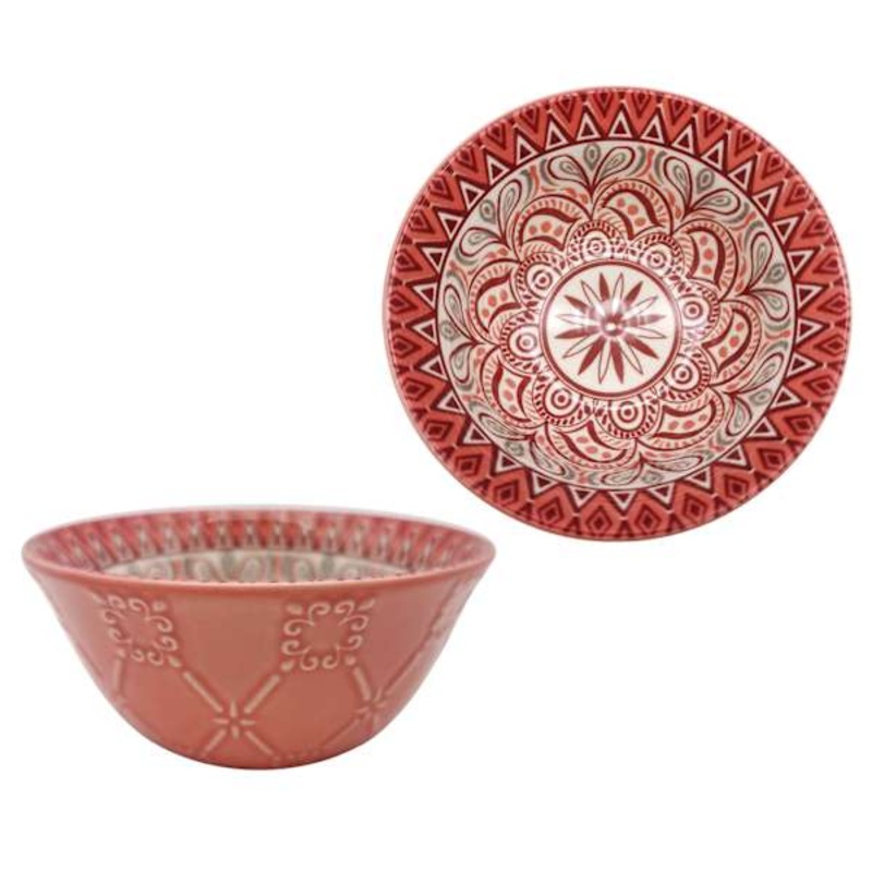 Found & Fable Coral Kaleidoscope Dip Bowl, 4.75″