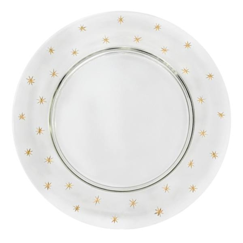 Gold Star Design Glass Charger Plate