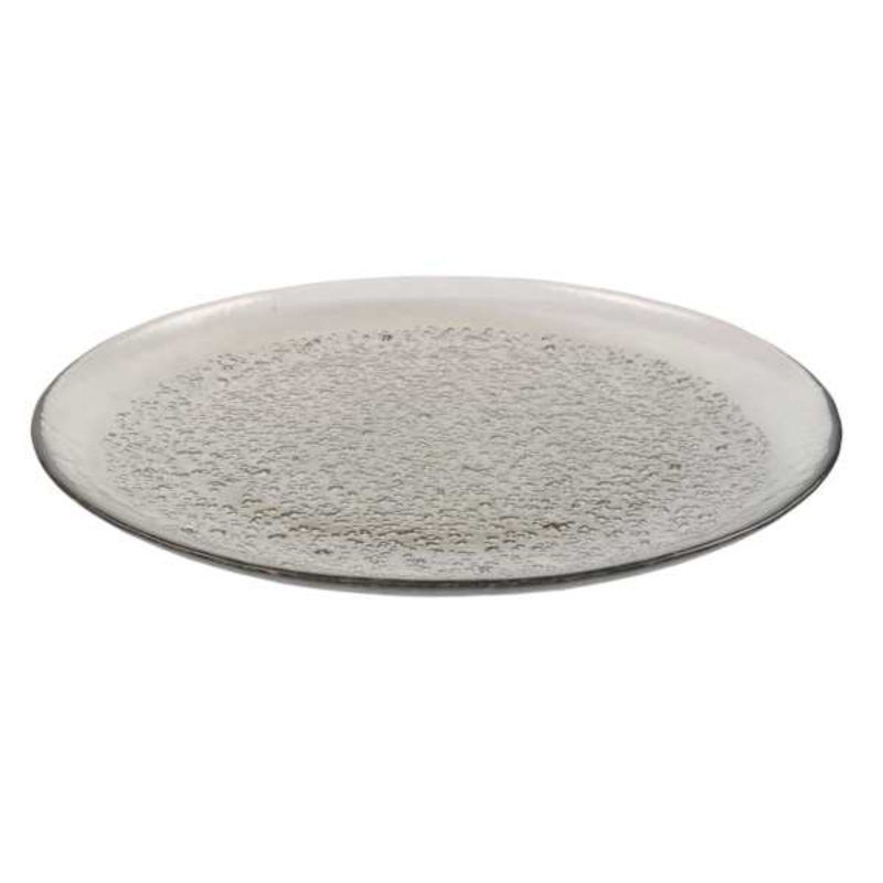 Grey Glass Dinner Plate