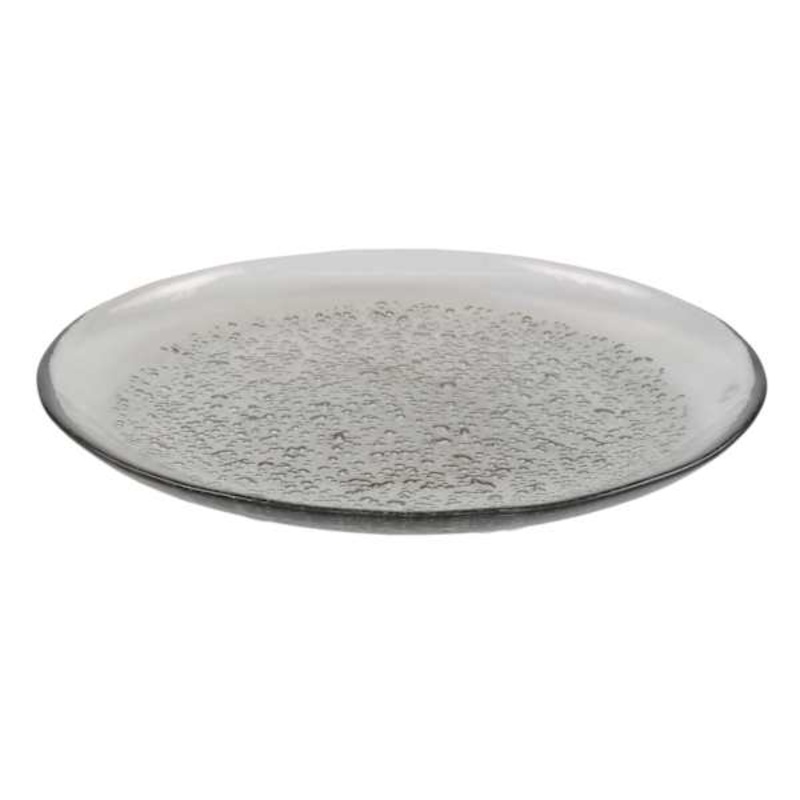Grey Glass Salad Plate