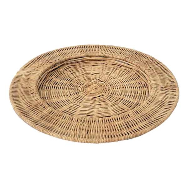 Natural Rattan Charger Plate, 13.8″