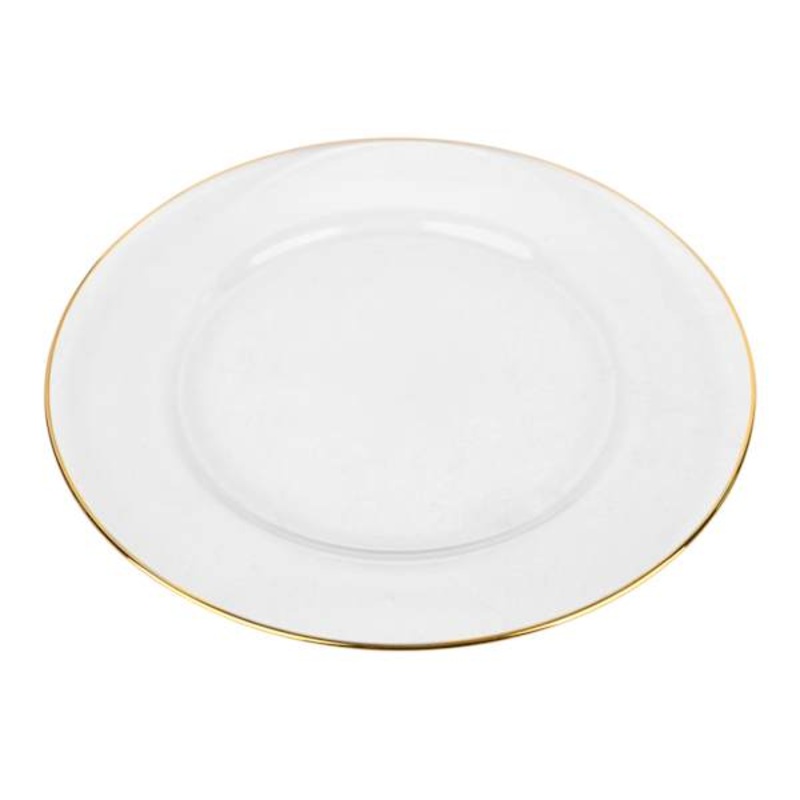 Providence Glass Charger with Gold Rim, 13″